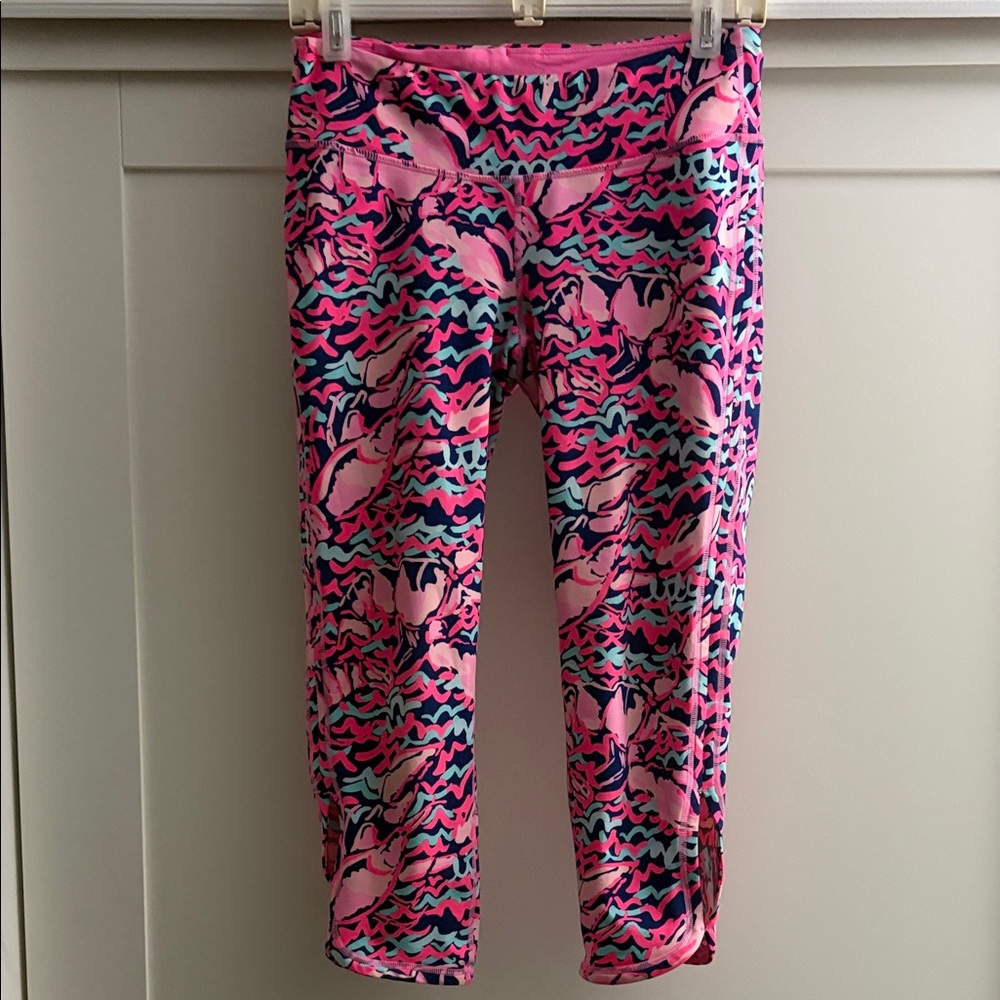 Lilly Pulitzer Luxletic "Lobstah Roll" Leggings   Size M - 24" inseam